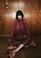 Semi Transparent Blouse With Foulard