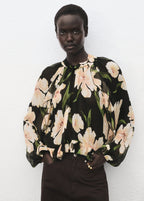 Semi Transparent Floral Blouse