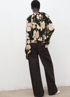 Semi Transparent Floral Blouse