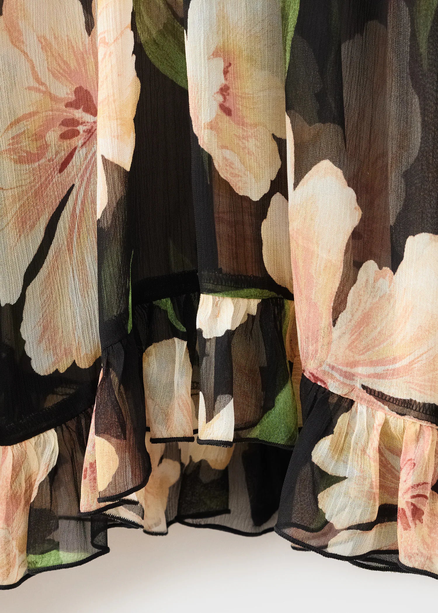 Semi Transparent Floral Blouse