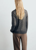 Semi Transparent Polo Neck Sweater