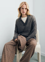 Semi Transparent Polo Neck Sweater