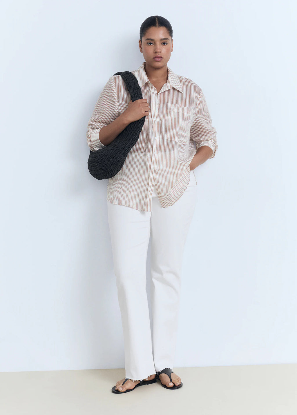 Semi Transparent Striped Shirt