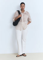 Semi Transparent Striped Shirt