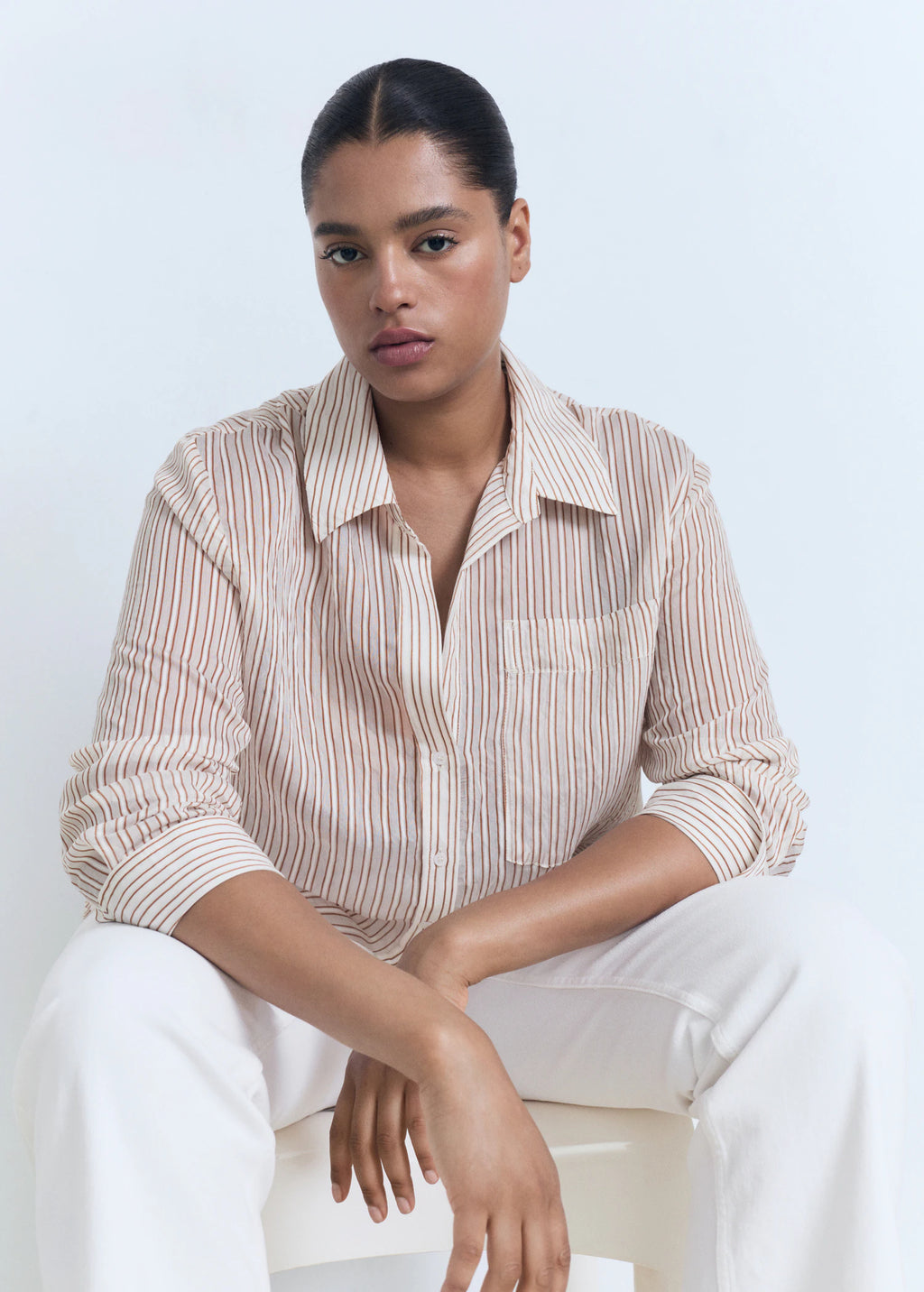 Semi Transparent Striped Shirt