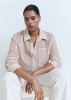 Semi Transparent Striped Shirt