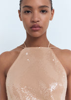 Sequined Halter Neck Dress