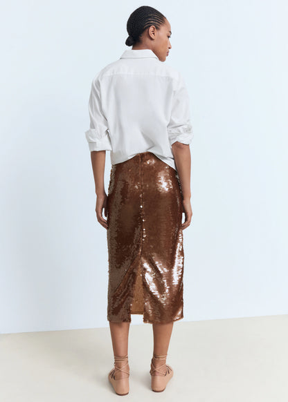 Sequinned Midi Skirt
