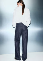 Shiny Straight Leg Jeans