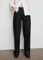 Shiny Straight Leg Jeans