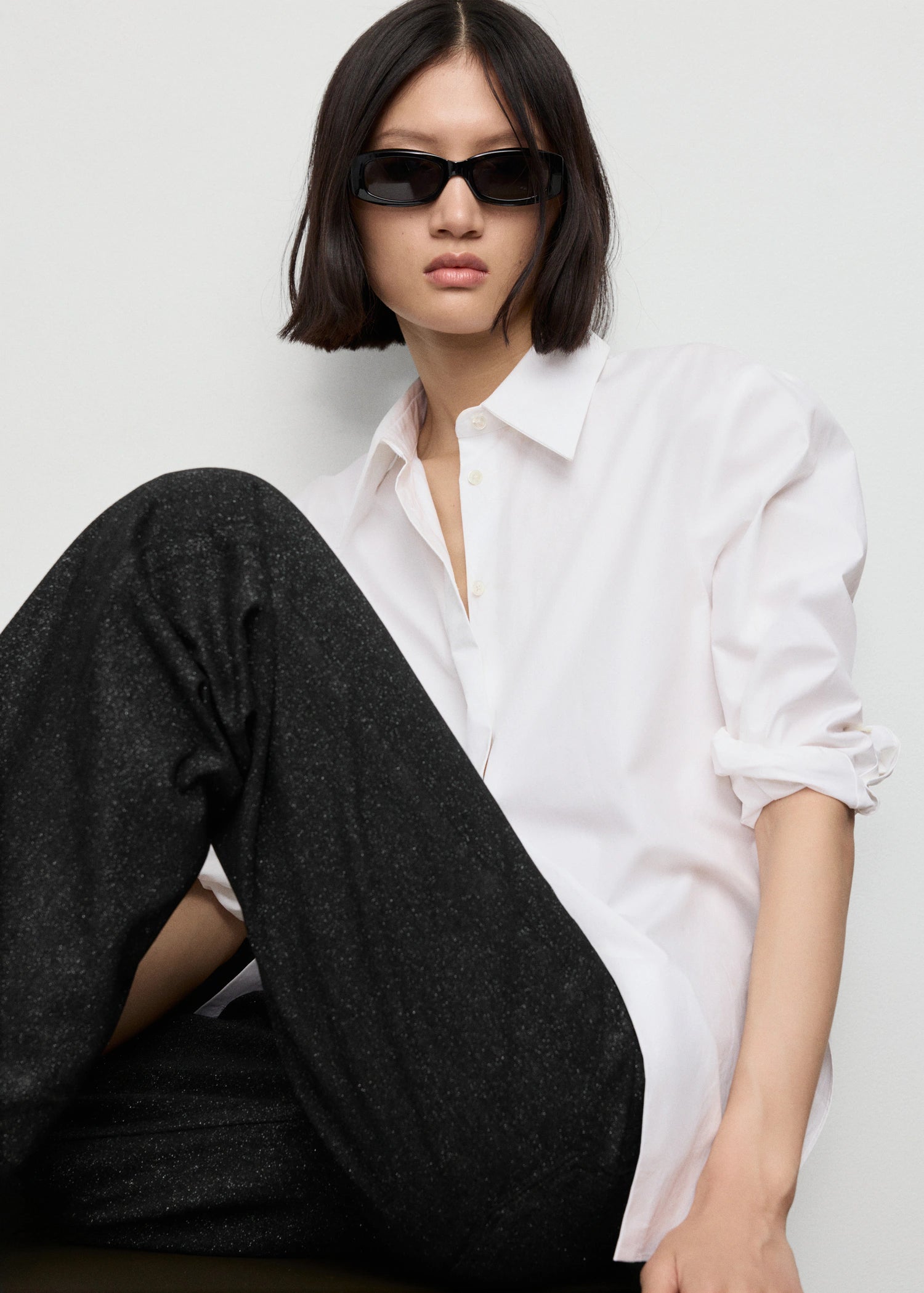 Shiny Straight Leg Jeans