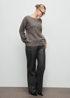 Shiny Straight Leg Jeans