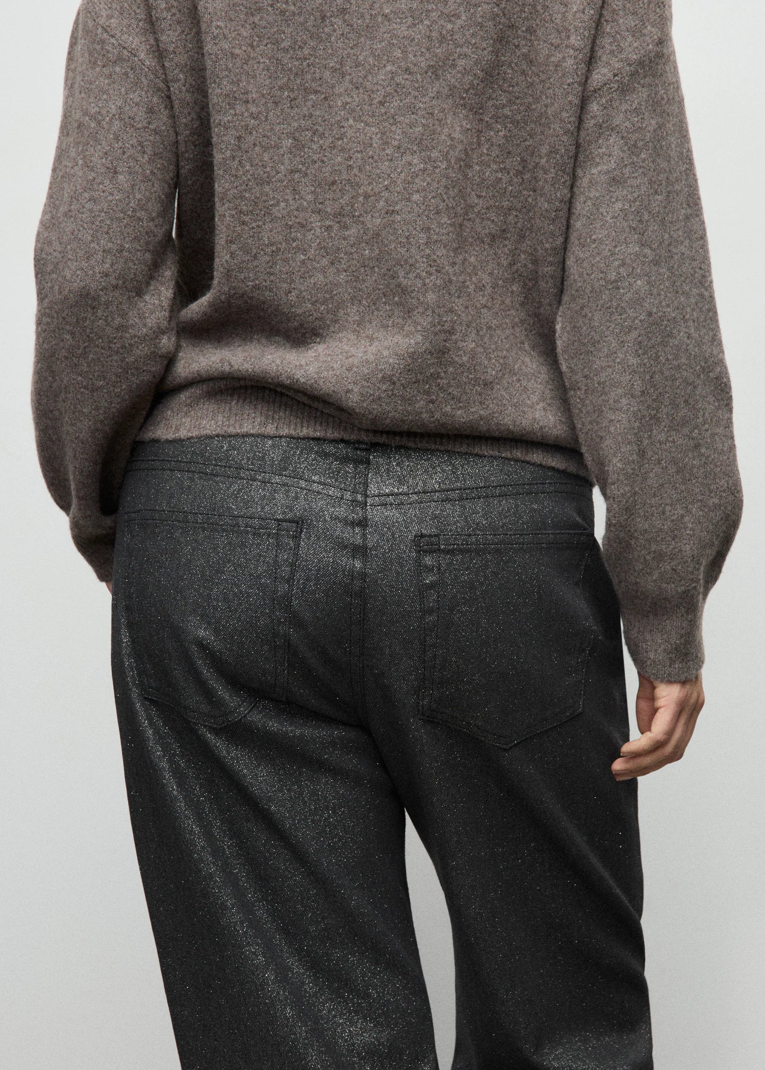 Shiny Straight Leg Jeans