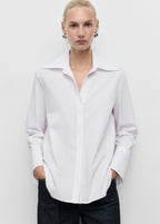 Shirt With Concealed Placket And Collar