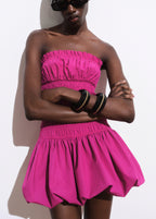 Short Gathered Balloon Dress