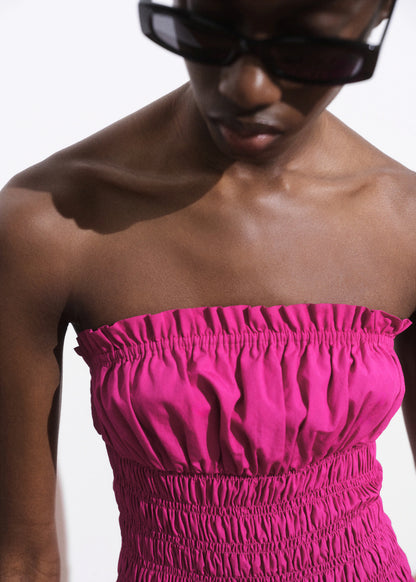 Short Gathered Balloon Dress