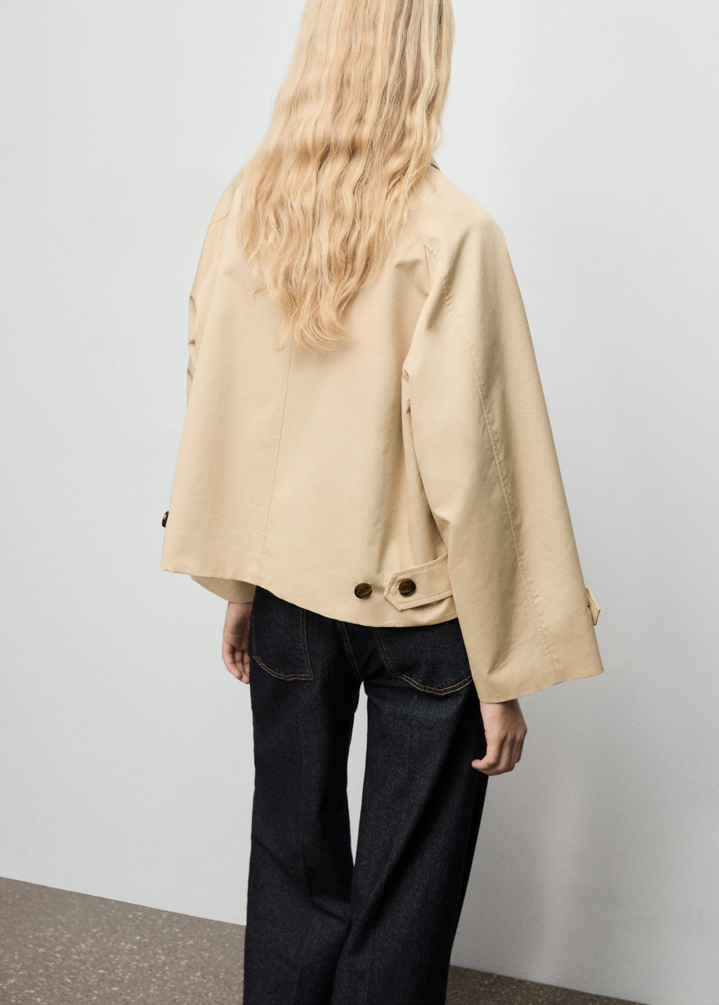 Short Oversized Trench Coat With Epaulettes