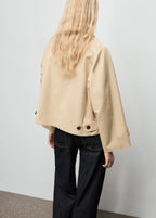 Short Oversized Trench Coat With Epaulettes