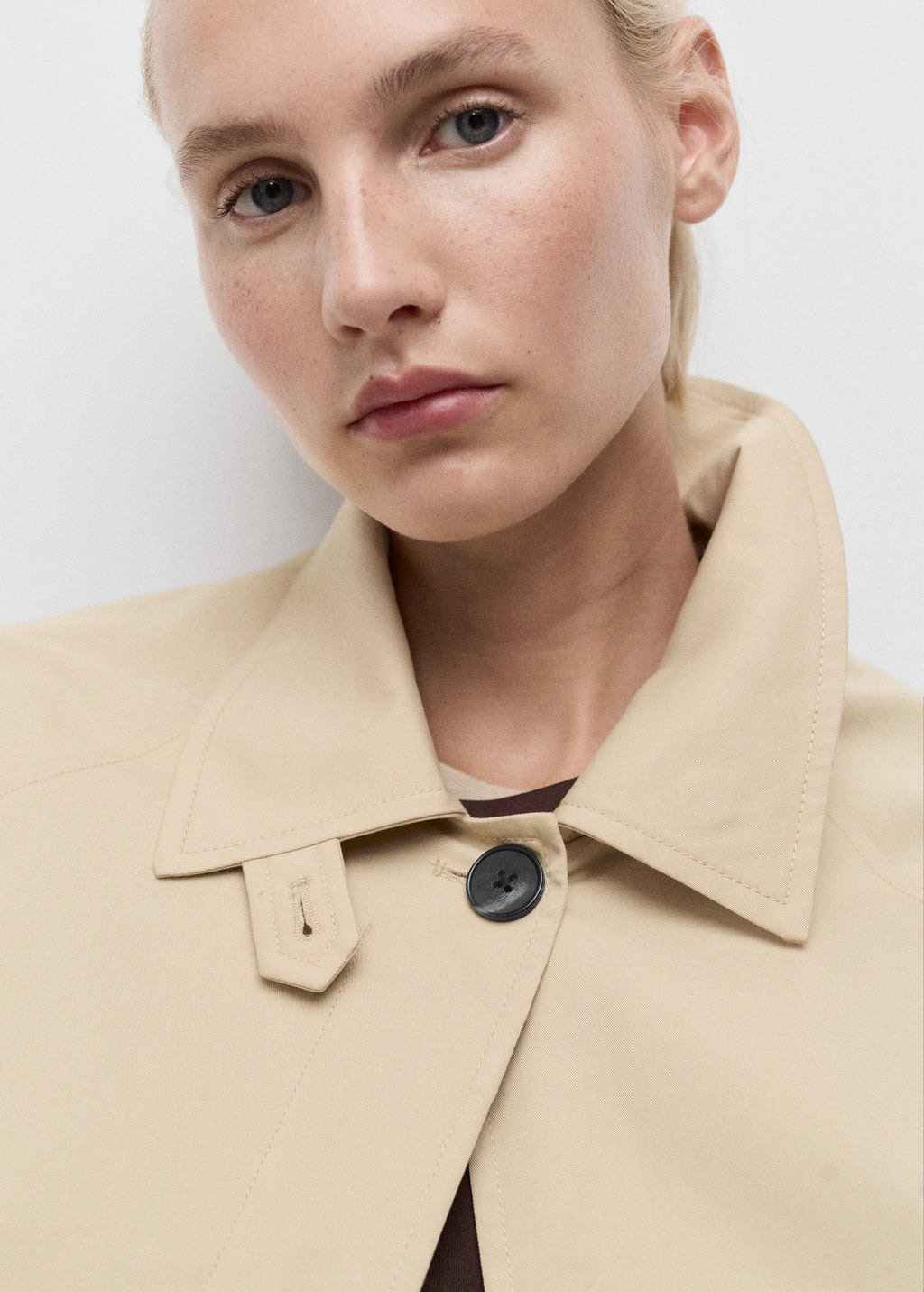 Short Oversized Trench Coat With Epaulettes