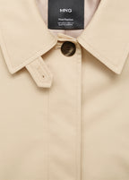 Short Oversized Trench Coat With Epaulettes