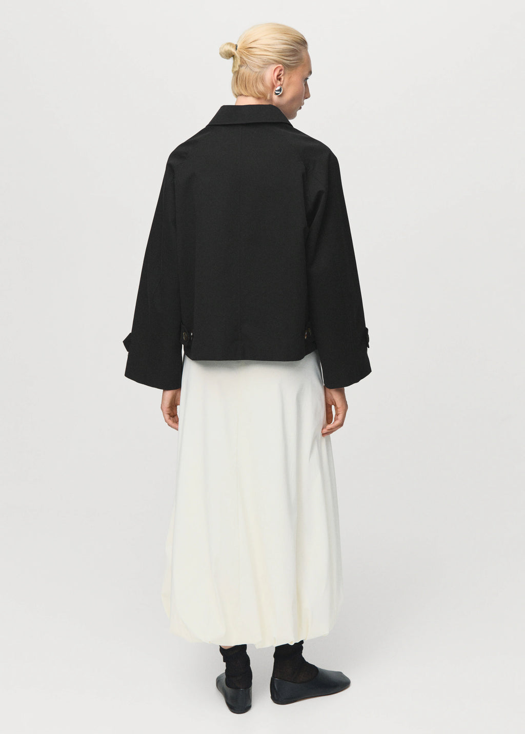 Short Oversized Trench Coat With Epaulettes