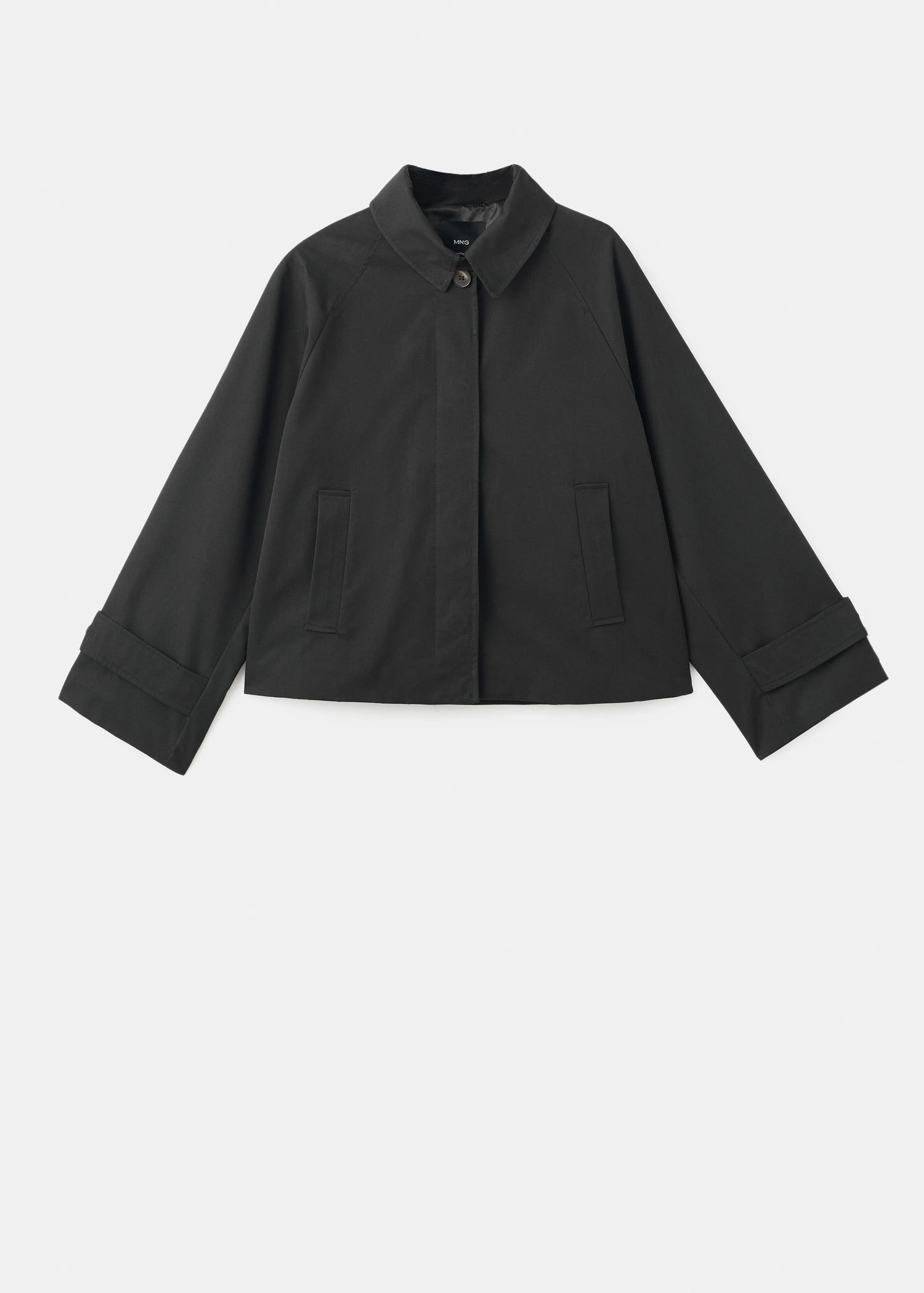 Short Oversized Trench Coat With Epaulettes