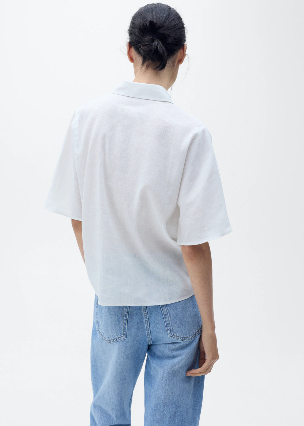 Short Sleeve Linen Blend Shirt