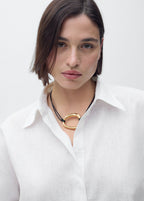 Short Sleeve Linen Blend Shirt