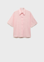 Short Sleeve Linen Blend Shirt