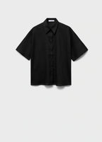 Short Sleeve Linen Blend Shirt