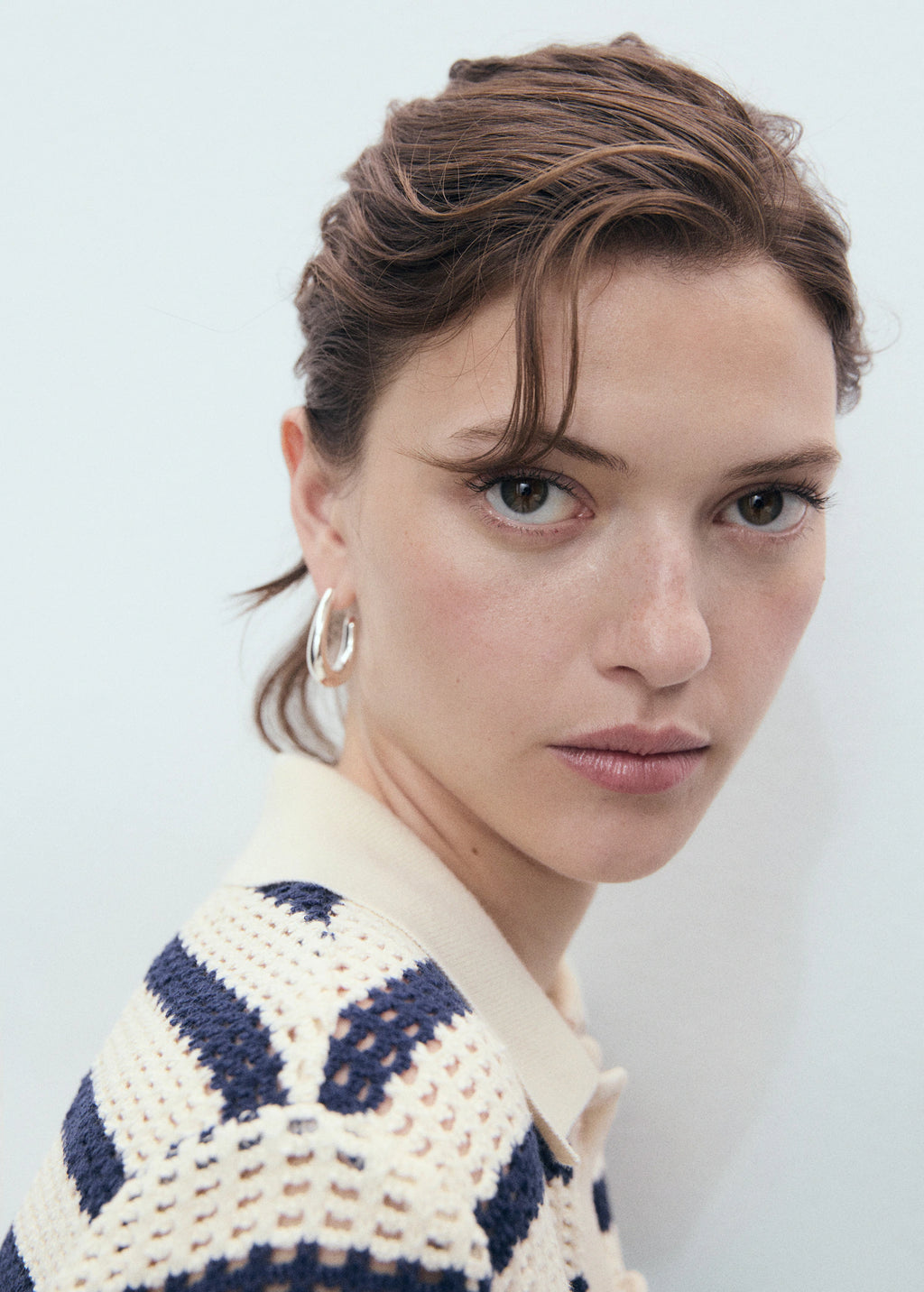 Short Sleeve Striped Cardigan