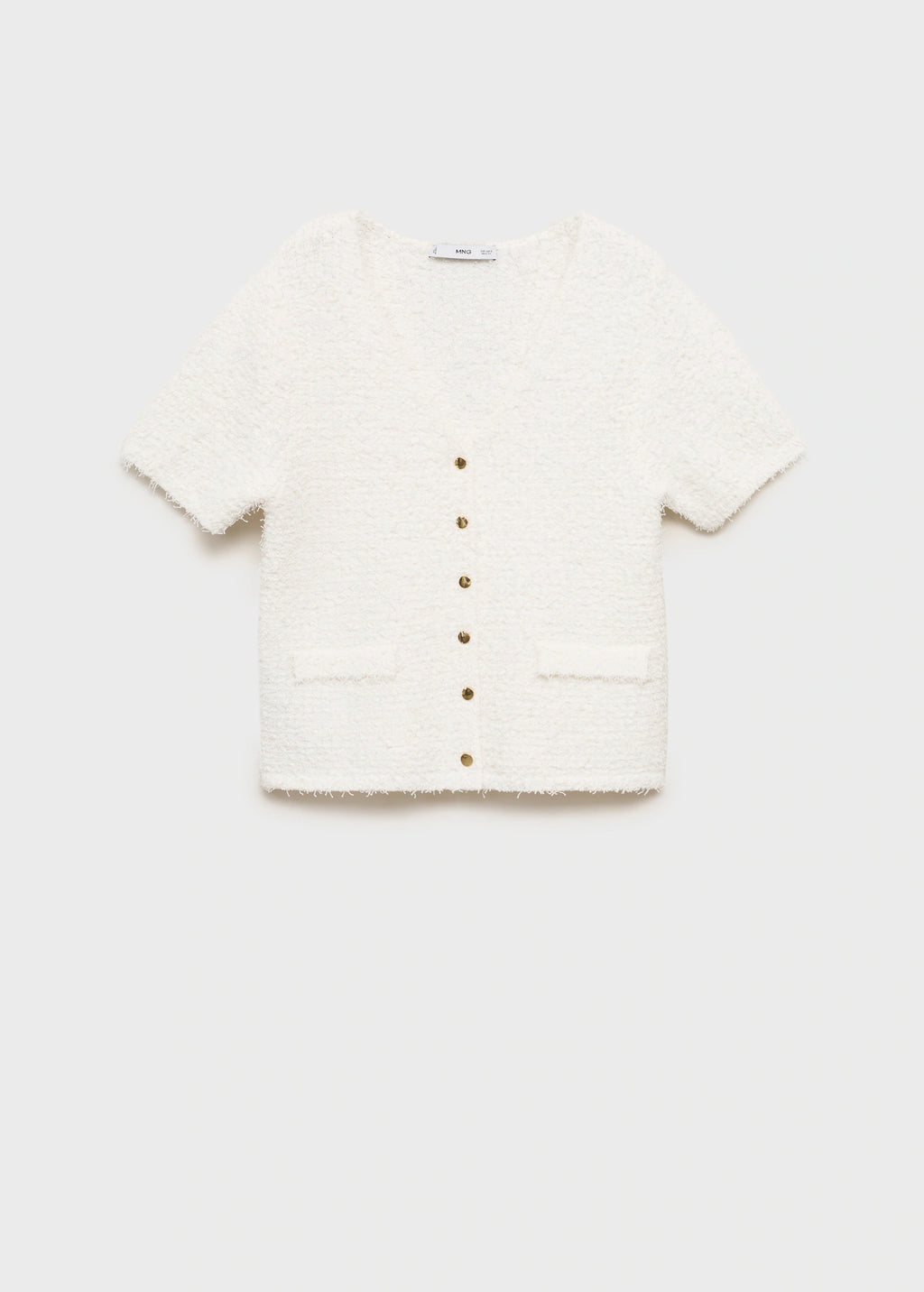 Short Sleeved Boucle Cardigan
