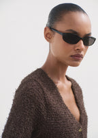 Short Sleeved Boucle Cardigan