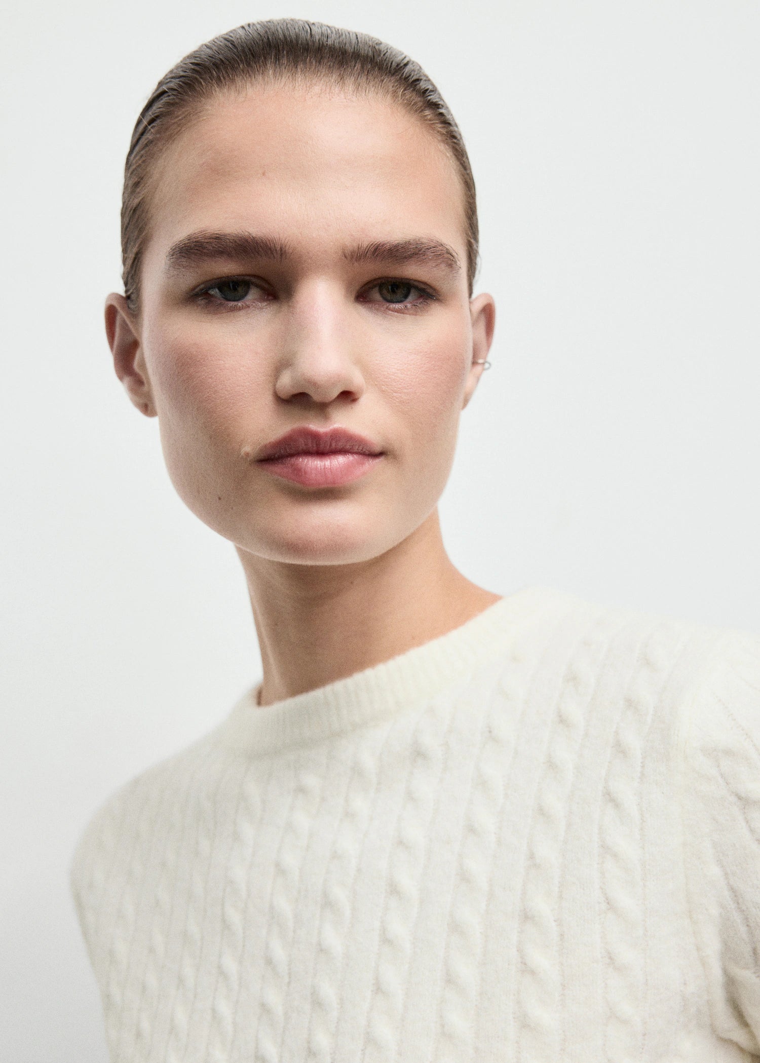 Short Sleeved Cable Knit Sweater