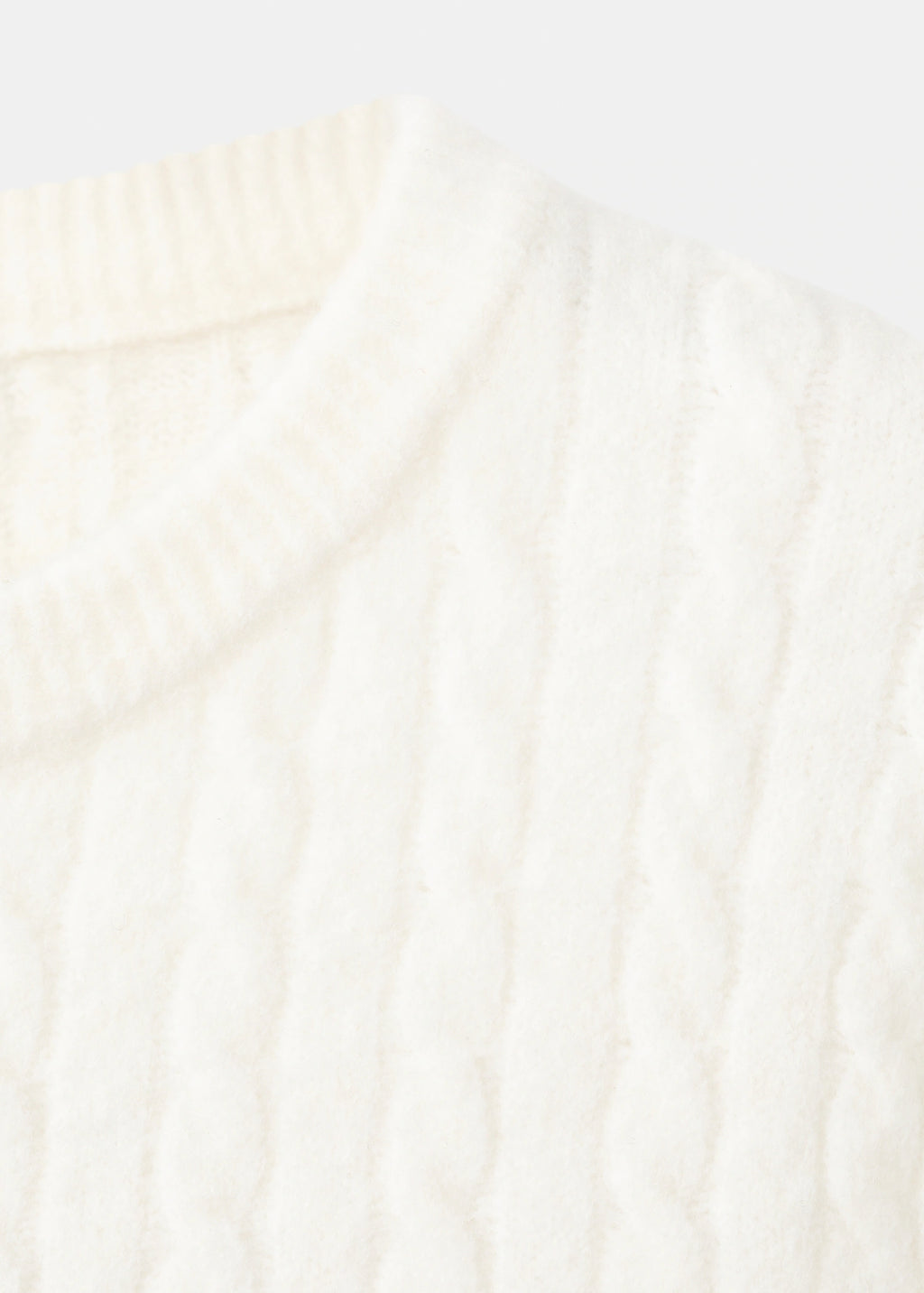 Short Sleeved Cable Knit Sweater