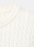 Short Sleeved Cable Knit Sweater