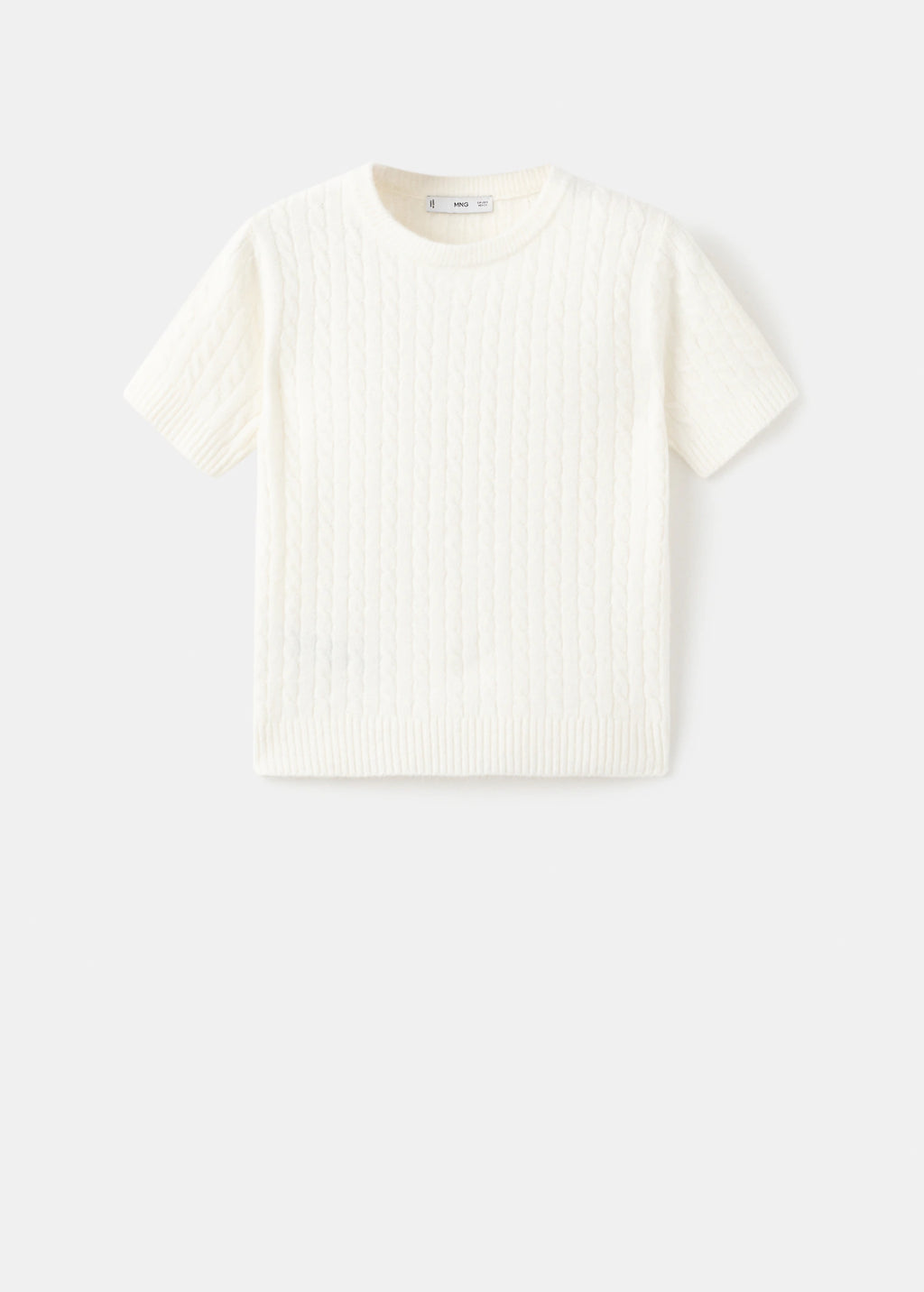 Short Sleeved Cable Knit Sweater