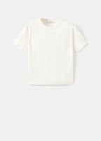 Short Sleeved Cable Knit Sweater