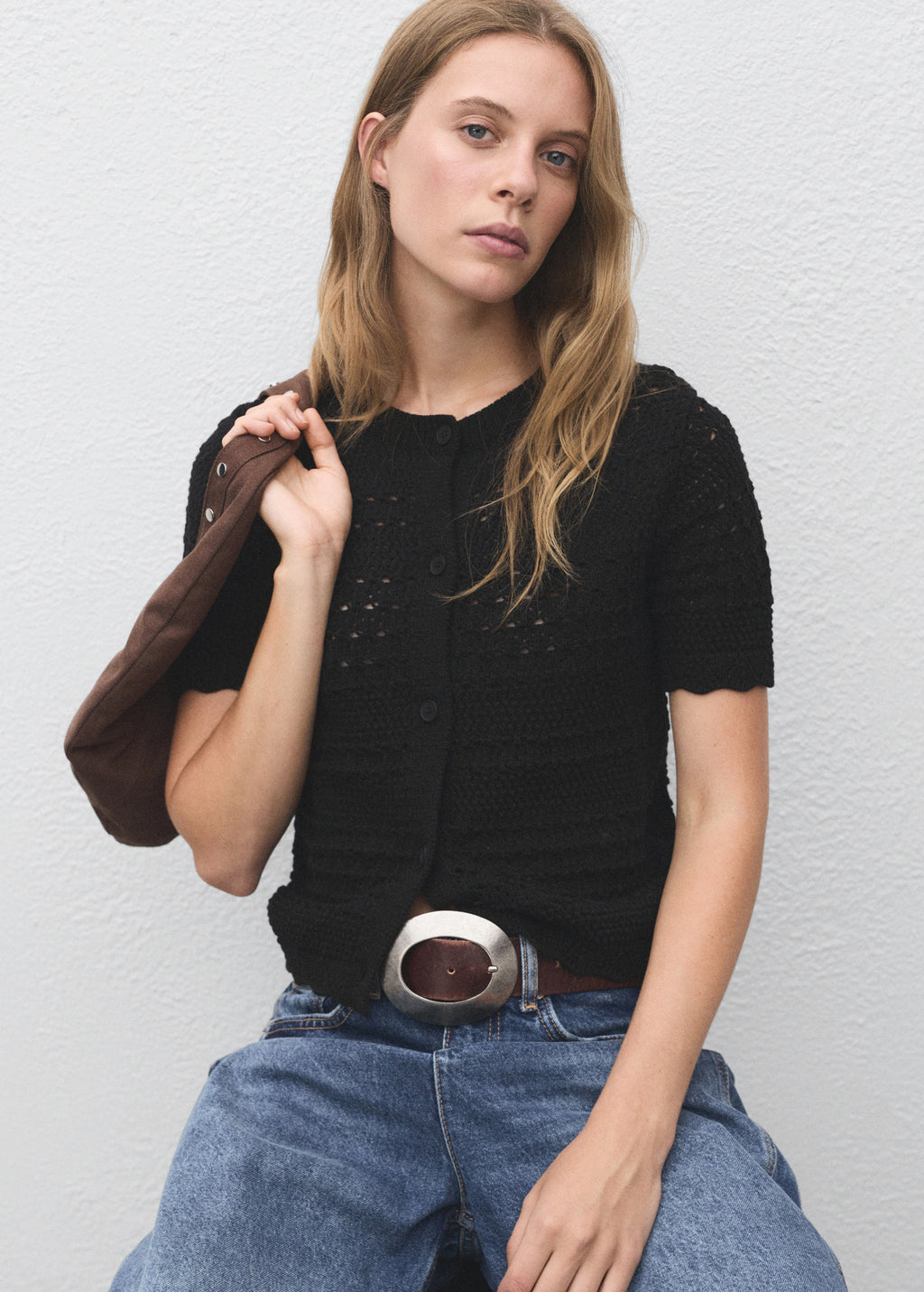 Short Sleeved Crochet Cardigan