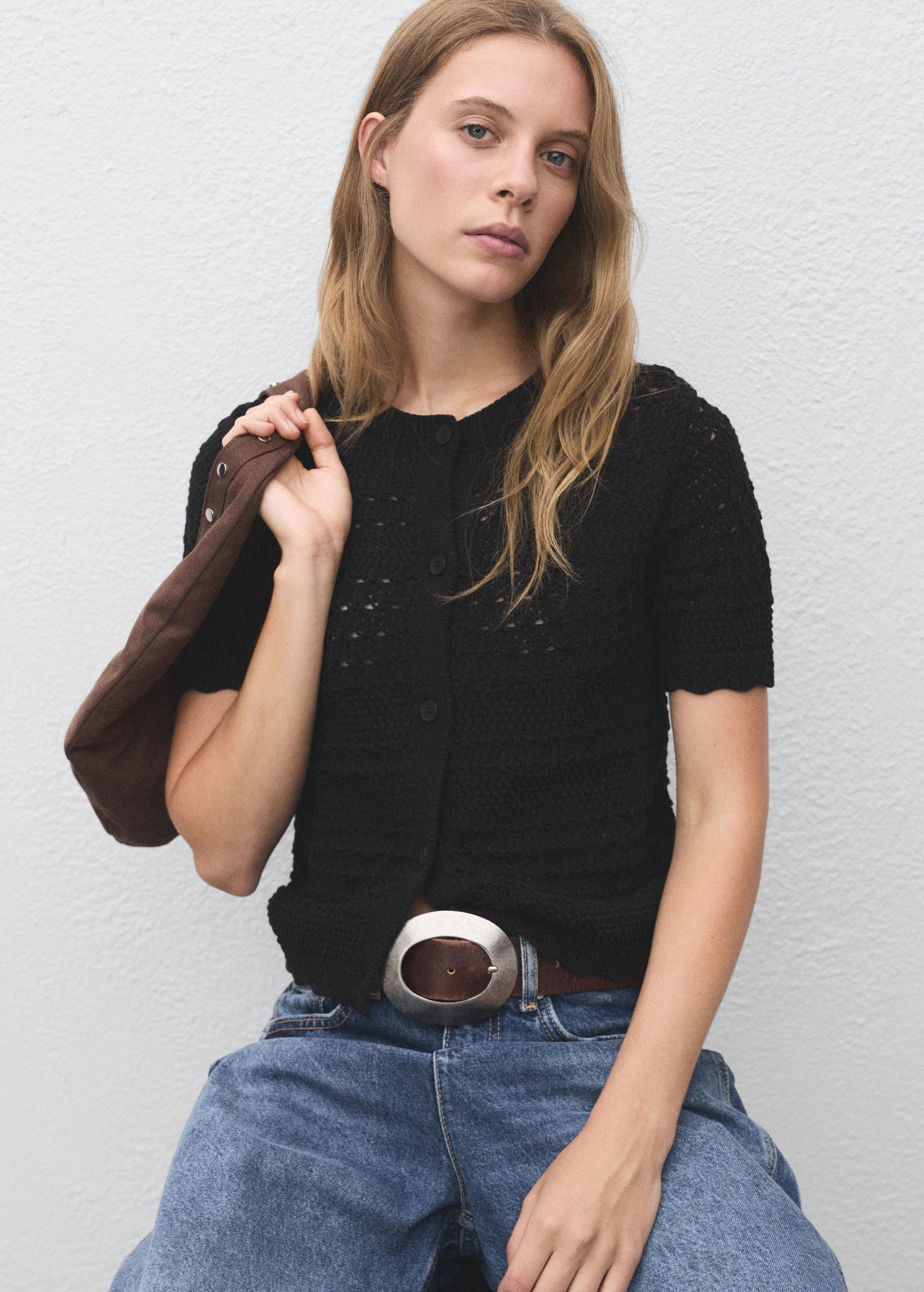 Short Sleeved Crochet Cardigan