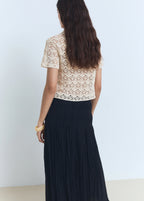 Short Sleeved Crochet Sweater