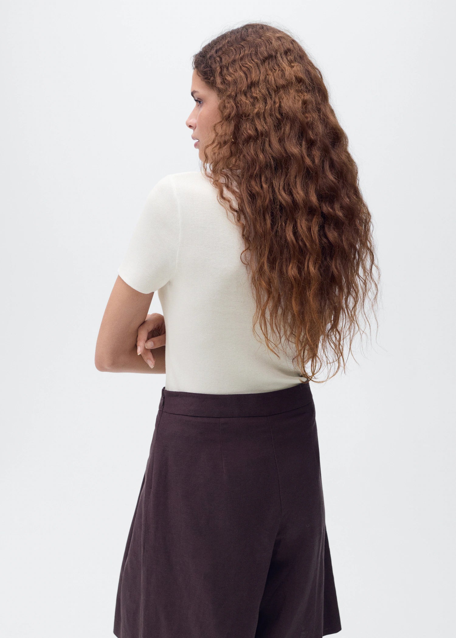 Short Sleeved Fine Knit Sweater