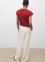 Short Sleeved Fine Knit Sweater