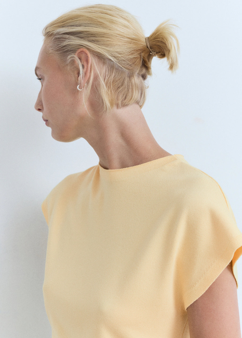 Short Sleeved Fine Knit Sweater