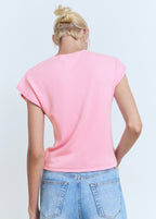 Short Sleeved Fine Knit Sweater