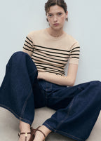 Short Sleeved Fine Knit Sweater