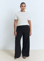 Short Sleeved Fine Knit Sweater