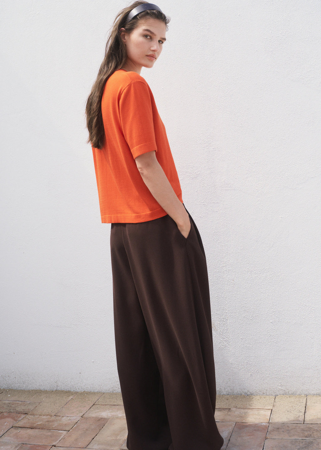 Short Sleeved Fine Knit Sweater