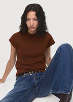 Short Sleeved Fine Knit Sweater