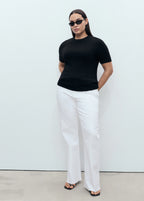 Short Sleeved Fine Knit Sweater